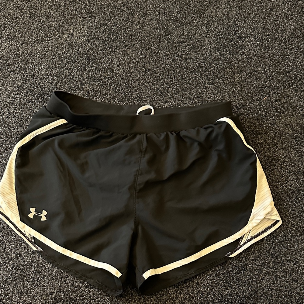 Under Armour Women's Black and White Athletic Shorts